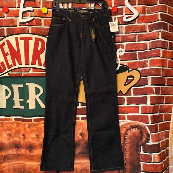 LUCKY BRAND MID RISE RELAXED FIT BOOTLEG DARK WASH BLUE JEANS 27/32 S 4 - Picture 1 of 7